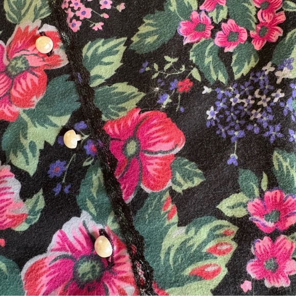 Victoria’s Secret Gold Label Cotton Floral Button Down Gown Dress Sleep Vintage - Picture 10 of 10